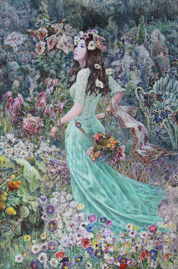 陈崇平作品8《百花园》153x100cm 2015年